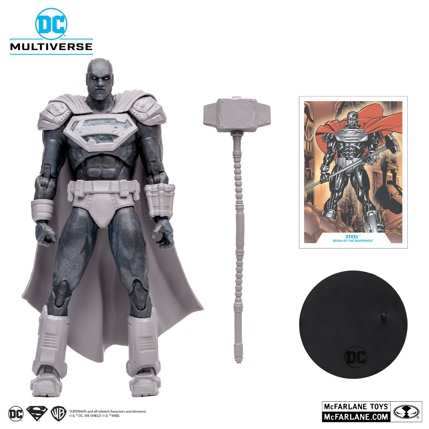 DC Mc Farlane STEEL - Superman - Reign of the Superman Platinum