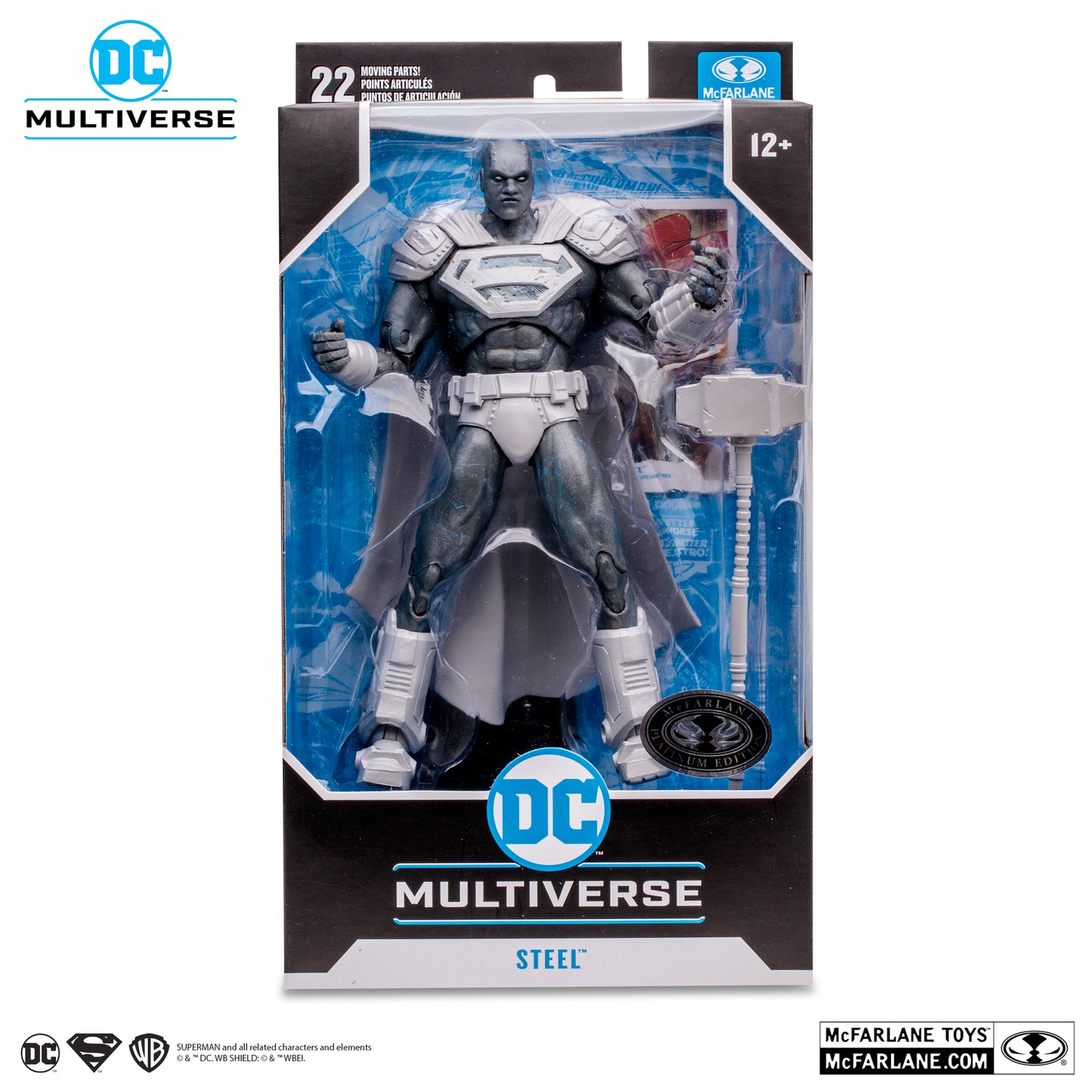 DC Mc Farlane STEEL - Superman - Reign of the Superman Platinum