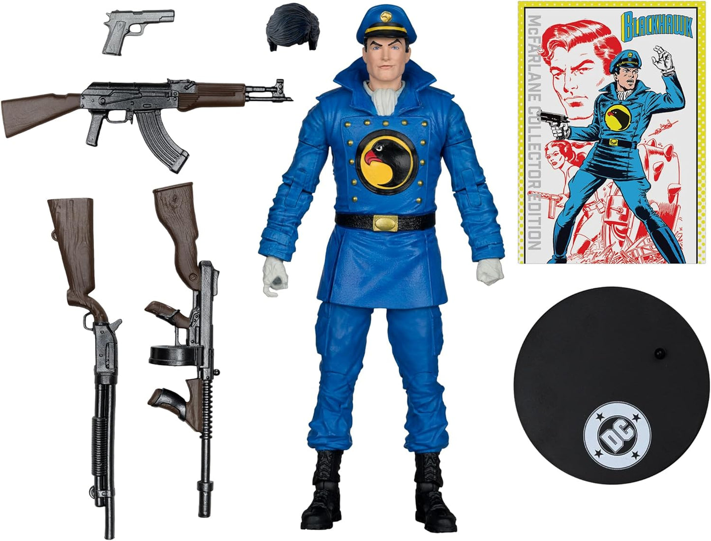 DC MCFARLANE COLLECTOR EDITION 7IN WV13 – #49 BLACK HAWK (DC CLASSIC)