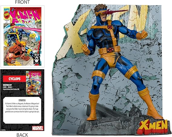 McFarlane Toys - Marvel Cyclops 1:10th Scale Collectible with Scene (X-Men #1)