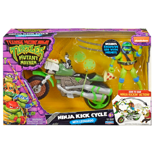 Teenage Mutant Ninja Turtles: Mutant Mayhem Ninja Kick Cycle with Exclusive Leonardo Figure