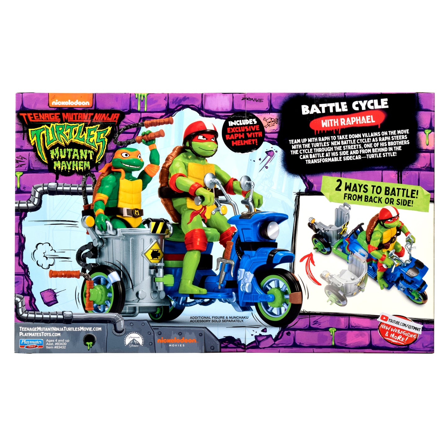 Teenage Mutant Ninja Turtles: Mutant Mayhem Battle Cycle with Exclusive Raphael Figure