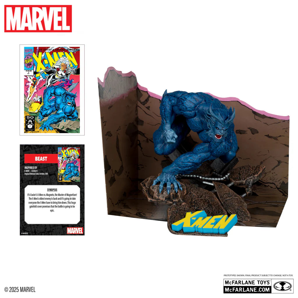 Zoom the image with the mouse   McFarlane: Marvel Collection - Beast (X-Men #1) 1:10th Collectible Figure w/Diorama Scene (14806)
