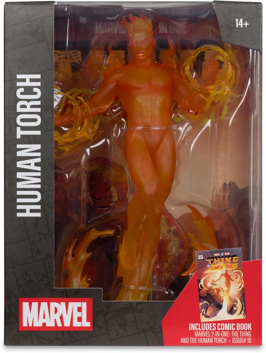 McFarlane Toys - Marvel Human Torch 1:6th Scale Collectible with Scene (Marvel 2-in-One #10)