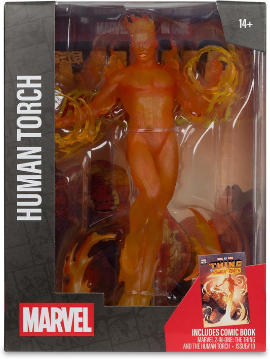 McFarlane Toys - Marvel Human Torch 1:6th Scale Collectible with Scene (Marvel 2-in-One #10)
