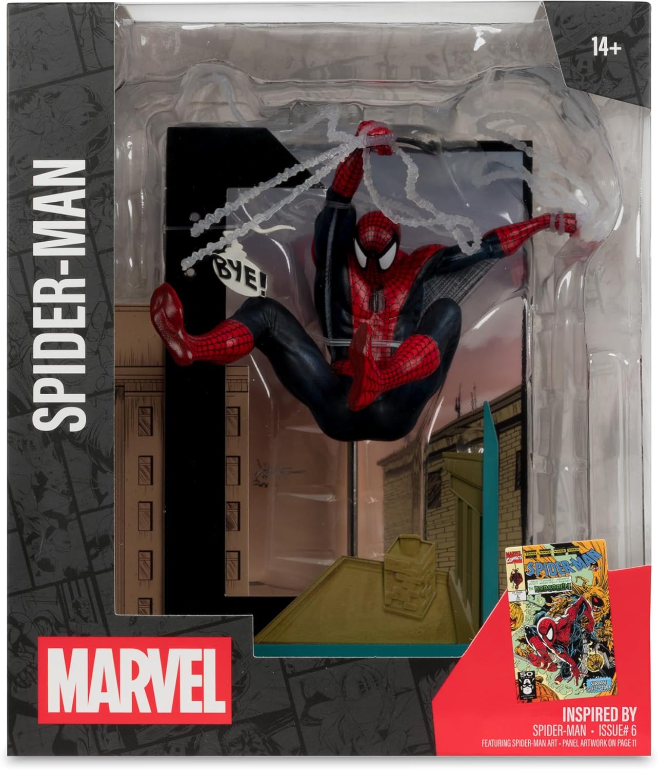 McFarlane Toys- Marvel Spider-Man (Spider-Man #6) 1:10th Scale Collectible with Scene