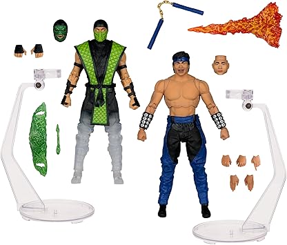 Mortal Kombat Klassic Liu Kang vs Reptile 7in Action Figure Deluxe 2-Pack McFarlane Toys