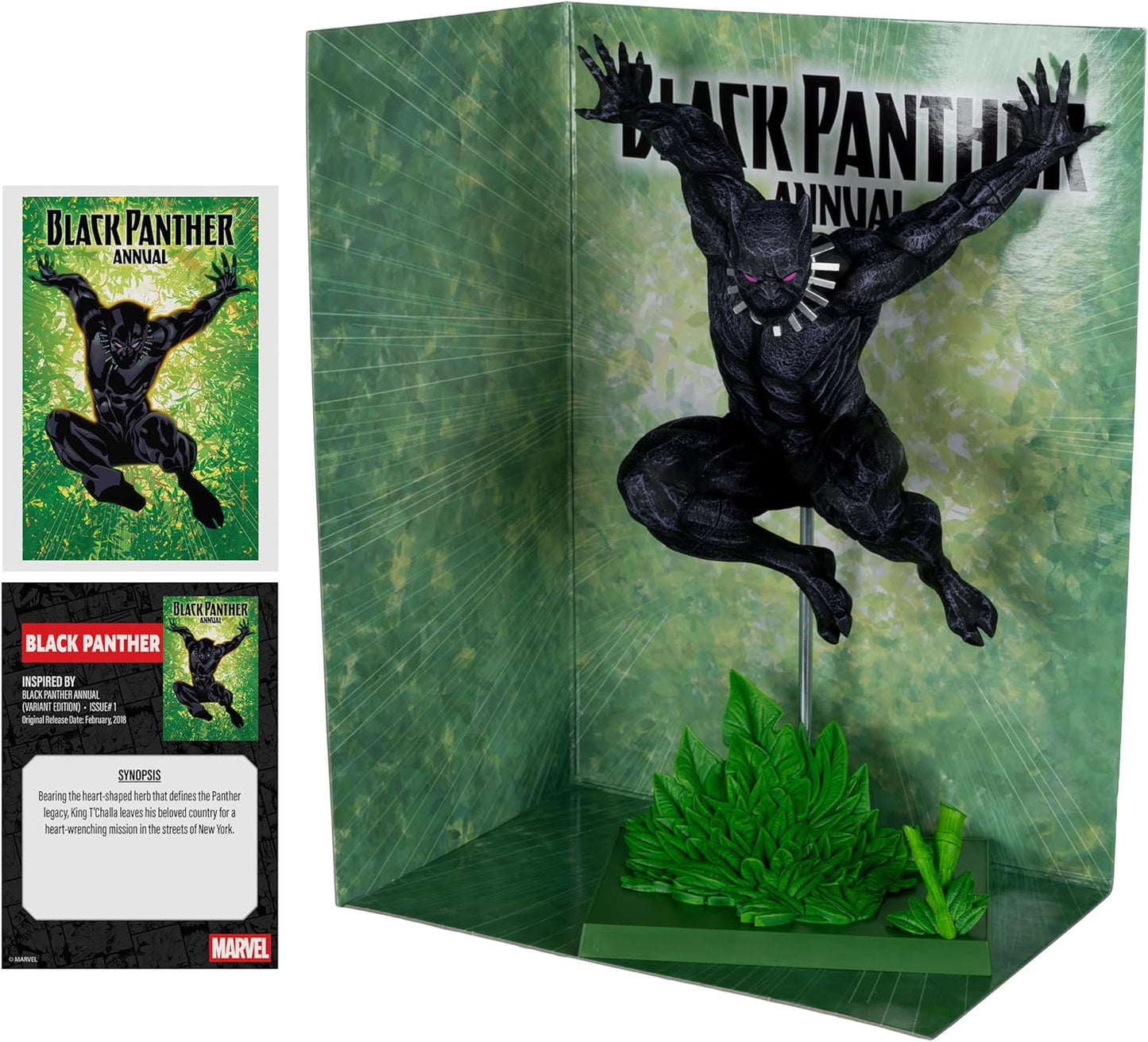 McFarlane Toys- Marvel Black Panther 1:6th Scale Collectible with Scene (Black Panther Annual (Variant) #1)