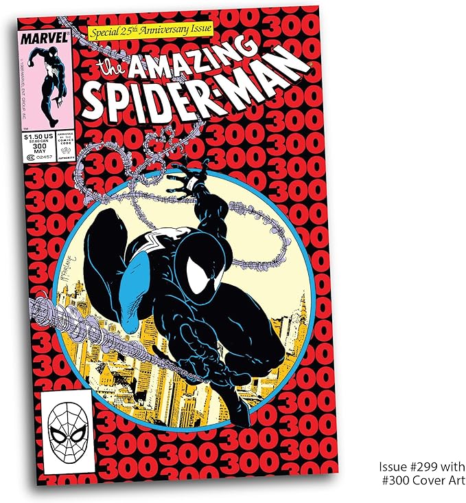 Marvel Spider-Man (Symbiote Suit) 1:6th Scale Collectible with Scene & Comic (Based on The Amazing Spider-Man #300) McFarlane Toys