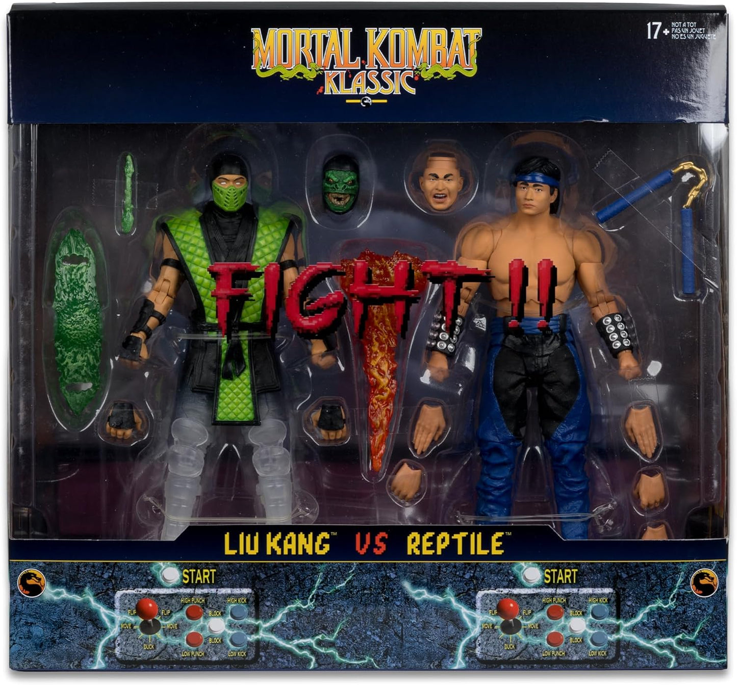 Mortal Kombat Klassic Liu Kang vs Reptile 7in Action Figure Deluxe 2-Pack McFarlane Toys