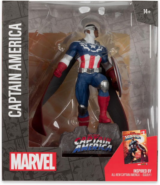 Marvel - 1:10th Scale Captain America Collectible with Scene (All-New Captain America #1) - McFarlane Toys