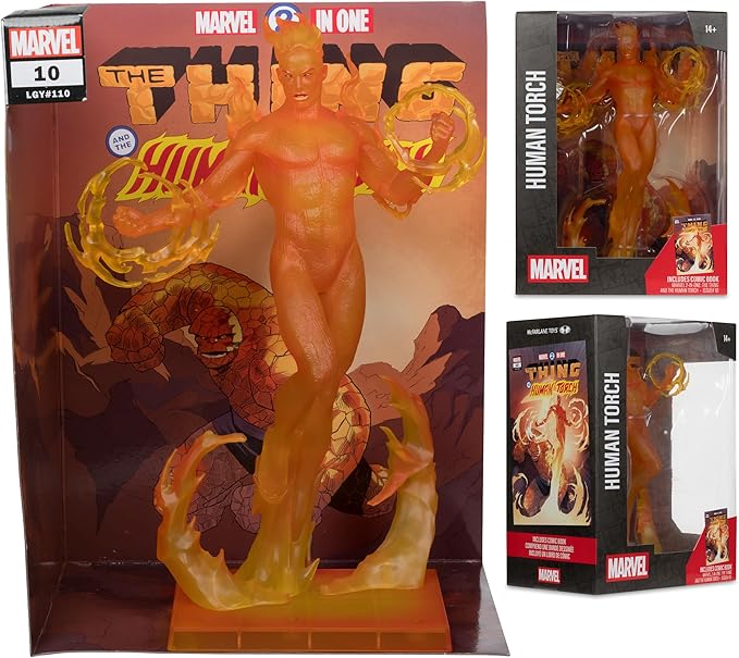 McFarlane Toys - Marvel Human Torch 1:6th Scale Collectible with Scene (Marvel 2-in-One #10)