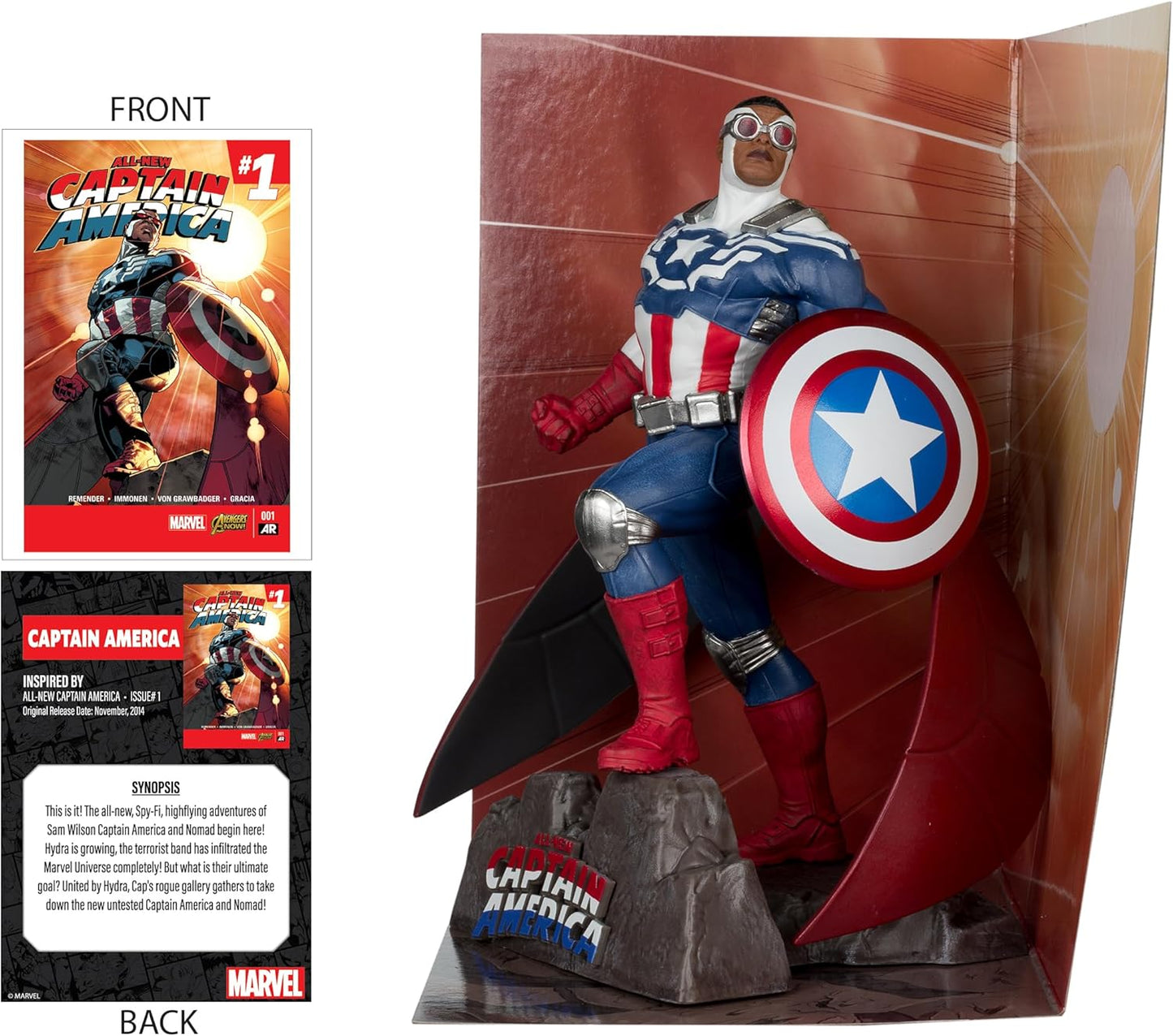 Marvel - 1:10th Scale Captain America Collectible with Scene (All-New Captain America #1) - McFarlane Toys
