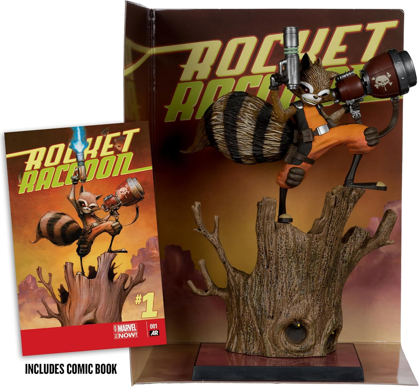 Marvel Collection - 1:6th Scale Rocket Racoon Collectible with Scene (Rocket Racoon: A Chasing Tale #1) - McFarlane Toys