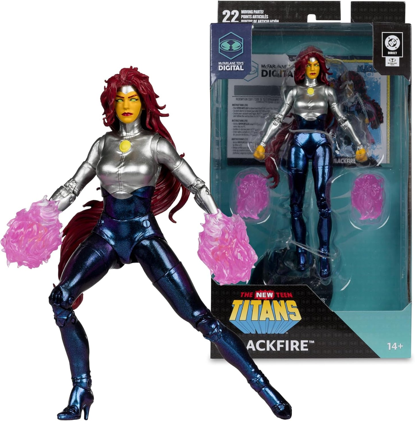 DC Direct Blackfire (The New Teen Titans) 7in Action Figure with McFarlane Toys Digital Collectible
