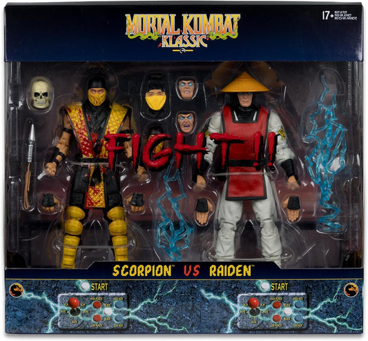 Mortal Kombat Klassic Scorpion vs Raiden 7in Action Figure Deluxe 2-Pack McFarlane Toys