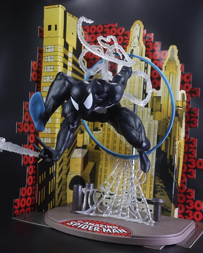 Marvel Spider-Man (Symbiote Suit) 1:6th Scale Collectible with Scene & Comic (Based on The Amazing Spider-Man #300) McFarlane Toys