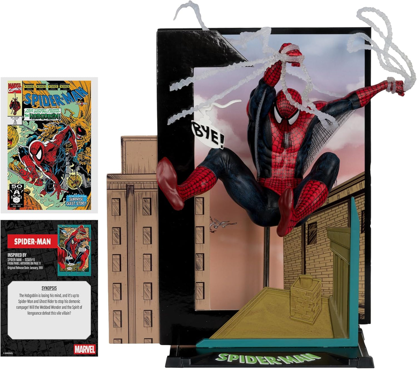 McFarlane Toys- Marvel Spider-Man (Spider-Man #6) 1:10th Scale Collectible with Scene