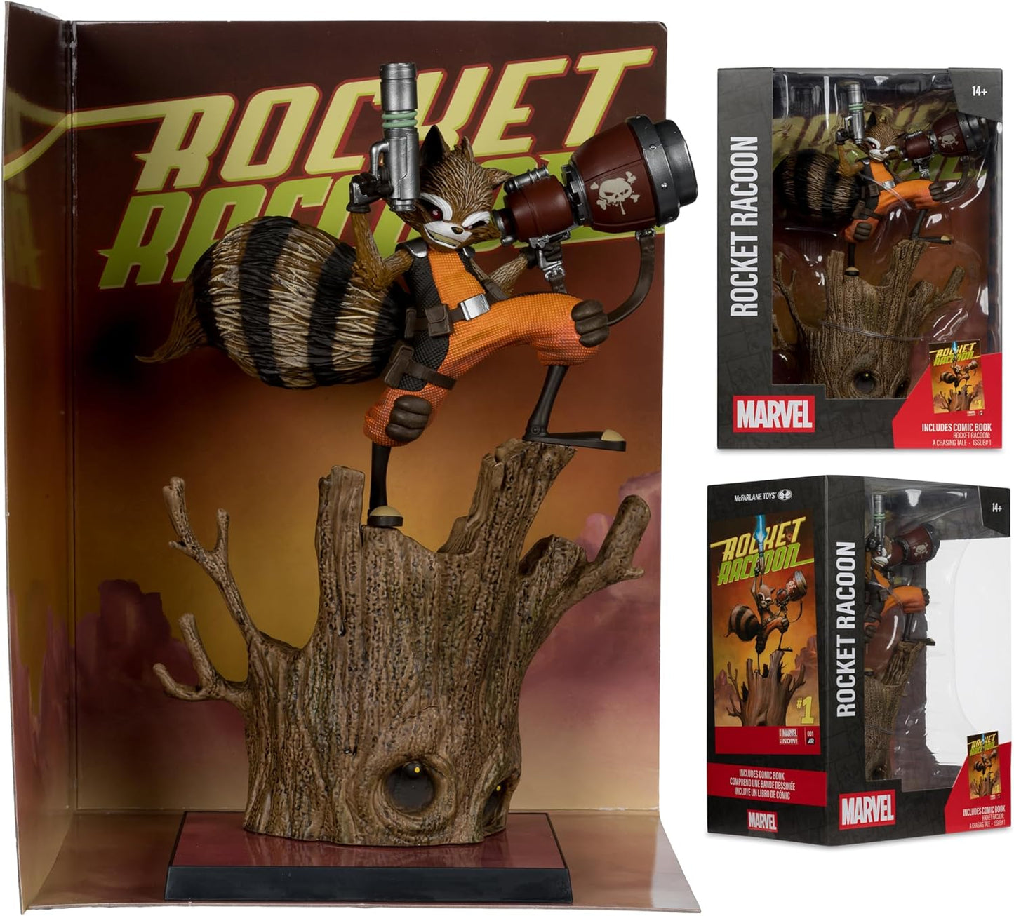 Marvel Collection - 1:6th Scale Rocket Racoon Collectible with Scene (Rocket Racoon: A Chasing Tale #1) - McFarlane Toys