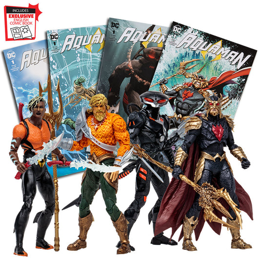 Aquaman DC Page Punchers Wave 3 Bundle w/ Comics (4) 7" Figures ( 4 Pack)