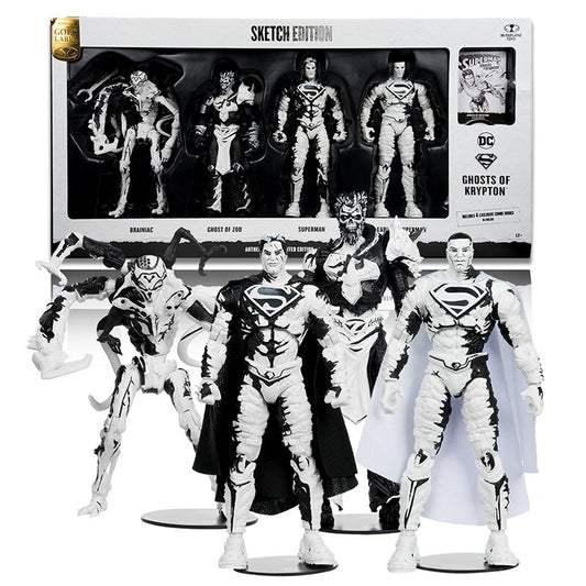 Superman Comics Sketch Edition (Page Punchers: Ghost of Krypton) 7" 4-Pack Gold Label Figure