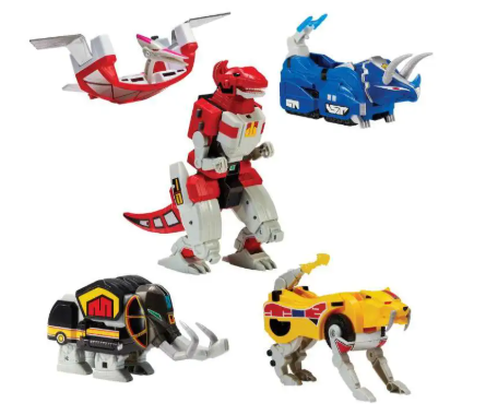 Power Rangers Mighty Morphin Re-Ignition Megazord Battle Pack Exclusive Action Figure Set [Tyrannosaurus, Mastodon, Triceratops , Sabertooth Tiger & Pterodactyl]