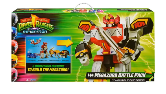 Power Rangers Mighty Morphin Re-Ignition Megazord Battle Pack Exclusive Action Figure Set [Tyrannosaurus, Mastodon, Triceratops , Sabertooth Tiger & Pterodactyl]