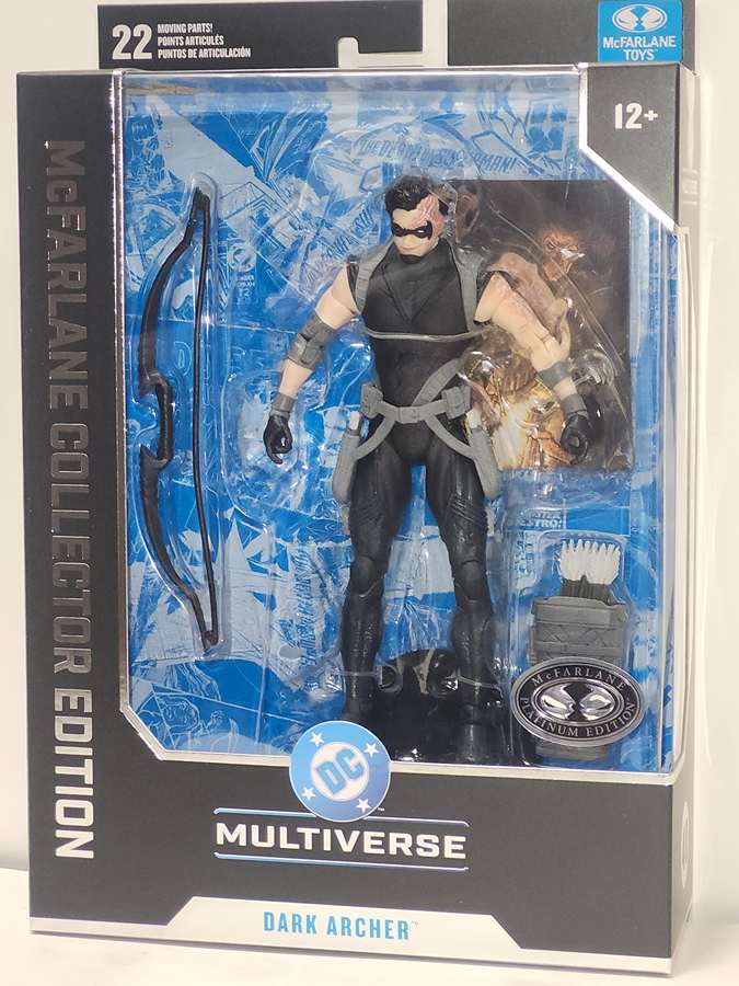 DC Multiverse Collector 7 Inch Action Figure Green Arrow Exclusive - Dark Archer Platinum