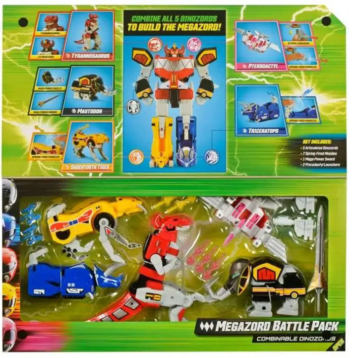 Power Rangers Mighty Morphin Re-Ignition Megazord Battle Pack Exclusive Action Figure Set [Tyrannosaurus, Mastodon, Triceratops , Sabertooth Tiger & Pterodactyl]
