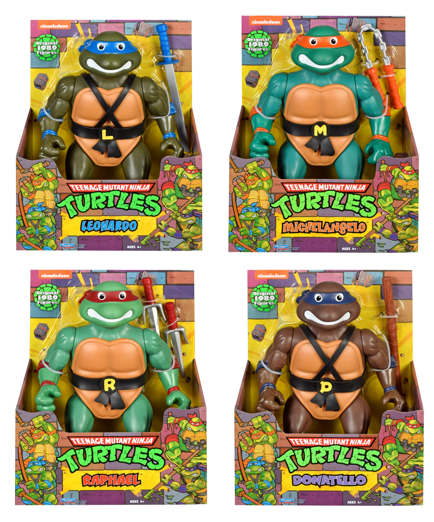 Giant 12" Classic Teenage Mutant Ninja Turtles ( 4 Pack)