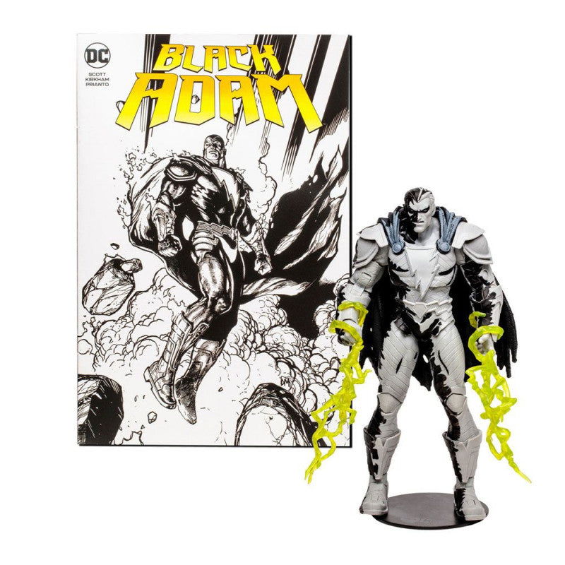 DC Direct Page Punchers Black Adam (Line Art Variant) 7" Figure and Comic Book Figurine