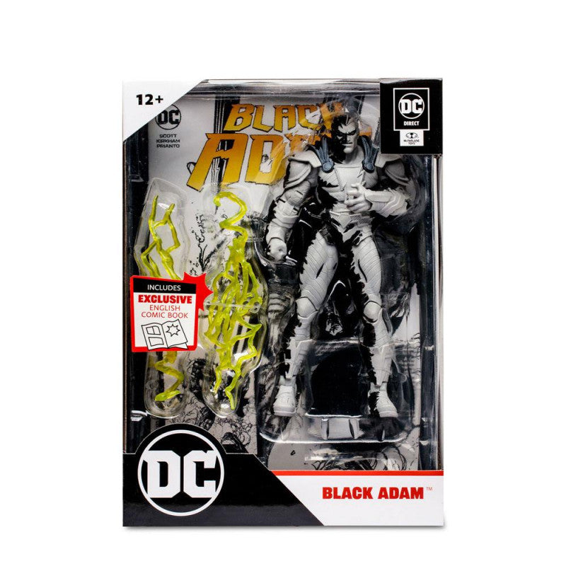 DC Direct Page Punchers Black Adam (Line Art Variant) 7" Figure and Comic Book Figurine